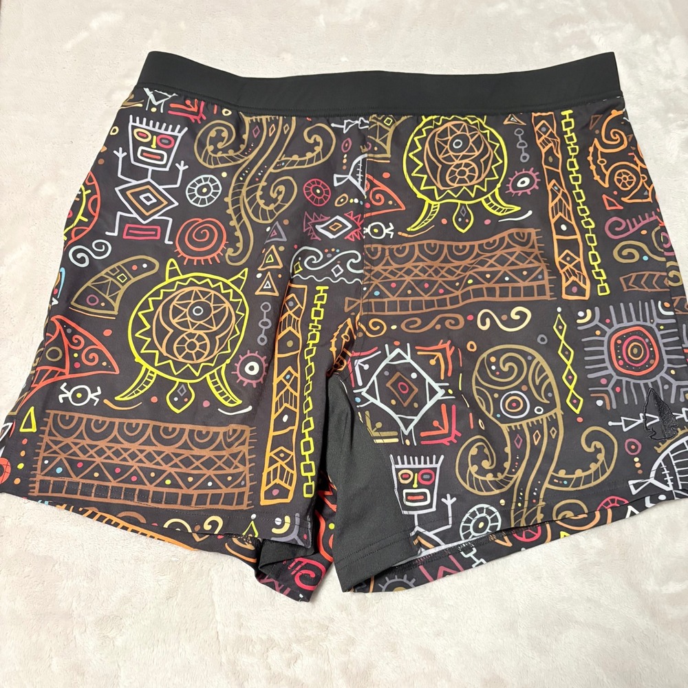 TacHuntFish Tribal Tiki Print board Shorts‎ Mens Black Size 3X